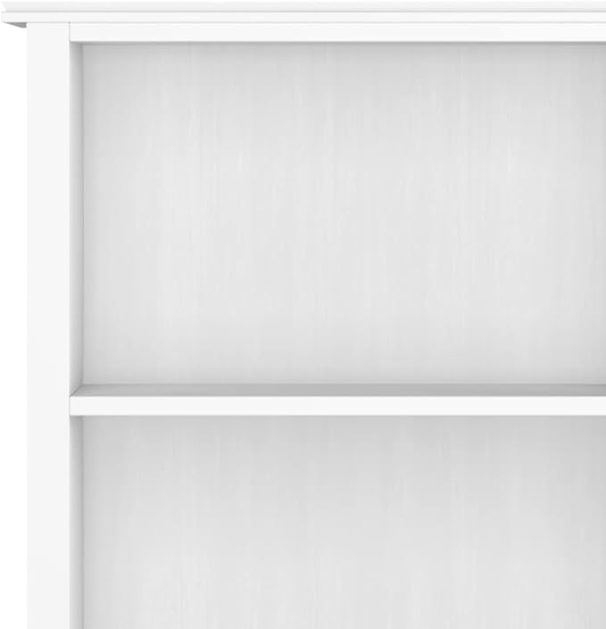 SIMPLIHOME Artisan SOLID WOOD 26 Inch Contemporary 5 Shelf Bookcase in White, For the Living Room, Study Room and Office - LeafyLoom