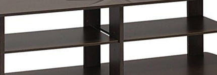 Furinno Nelly Entertainment Center TV Stand, Short 43.3"(W) x13.4(H) x13.1(D), Dark Brown - LeafyLoom