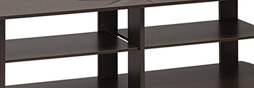 Furinno Nelly Entertainment Center TV Stand, Short 43.3"(W) x13.4(H) x13.1(D), Dark Brown - LeafyLoom