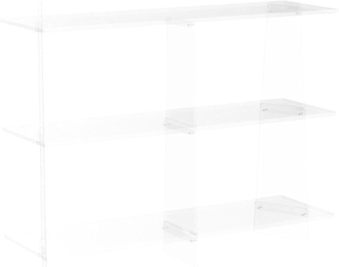 Acrylic Bookshelf, Small 3 tier Bookcase for Small Spaces,Acrylic Console Table, Hallway Entry Table for Living Room (Clear, 39.4'' x 11.8'' x 31.5'') - LeafyLoom