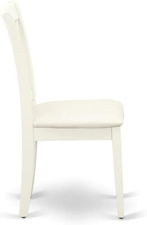 East West Furniture NDCL3-LWH-C Norden 3 Piece Room Set Contains a Rectangle Kitchen Table with Dropleaf and 2 Fabric Upholstered Dining Chairs, 30x48 Inch, Linen White - LeafyLoom