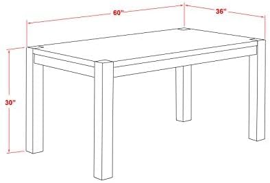 East West Furniture CN6-0N-T Celina Modern Kitchen Table - Rectangle Rustic Wood Dining Table , 36x60 Inch, Walnut - LeafyLoom