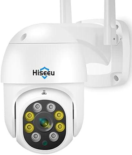 Hiseeu 5MP 360° Pan Tilt Camera WiFi Security Camera Outdoor Motion Tracking Floodlights Light Alarm,Color Night Vision,PC&Mobile Remote View,Two-Way Audio Security Camera Hiseeu