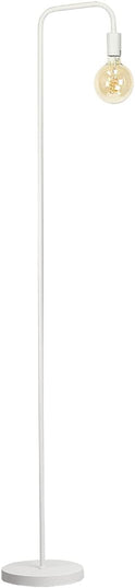 O’Bright Industrial Floor Lamp for Living Room, Metal Lamp, UL Certified Ceramic E26 Socket, Minimalist Design for Decorative Lighting, Stand Lamp for Bedroom/Office/Dorm, ETL Listed (White) - LeafyLoom