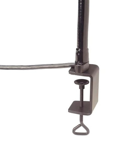 MOFFATT LED Desk Lamp with Clamp, 24" Articulating Flexible Gooseneck Arm, Ultra Bright Mountable LED Task Light, Work Lamp, 12 Watts, 1690 Raw Lumens, 95031, Black (Made in USA) - LeafyLoom