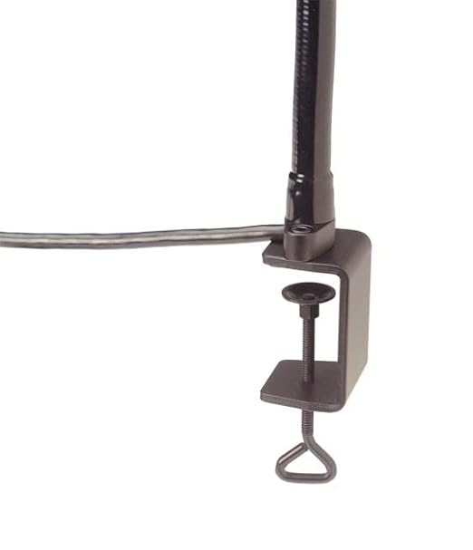 MOFFATT LED Desk Lamp with Clamp, 24" Articulating Flexible Gooseneck Arm, Ultra Bright Mountable LED Task Light, Work Lamp, 12 Watts, 1690 Raw Lumens, 95031, Black (Made in USA) - LeafyLoom