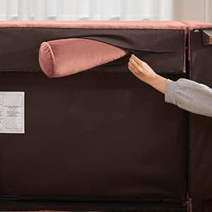 Dreamsir 78'' W Velvet Sofa, Mid-Century Love Seats Sofa Furniture with Bolster Pillows, Button Tufted Couch for Living Room, Tool-Free Assembly (Sofa, Pink) - LeafyLoom