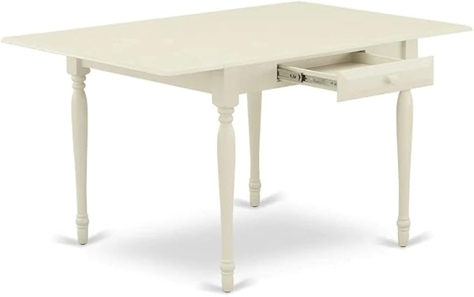 East West Furniture MZDA3-LWH-W Monza 3 Piece Room Furniture Set Contains a Rectangle Kitchen Table with Dropleaf and 2 Dining Chairs, 36x54 Inch - LeafyLoom