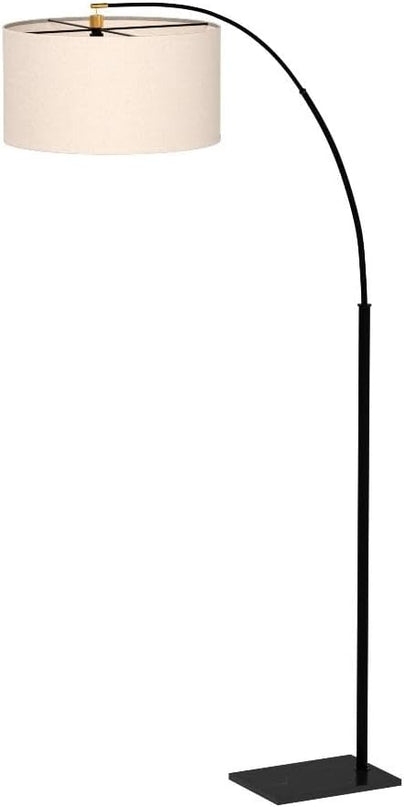 Brightech Logan Arc Floor Lamp, Bright Standing Lamp for Living Rooms, Offices & Bedrooms, Modern Living Room Décor, Tall Hanging Floor Lamp for Reading and More – Black - LeafyLoom