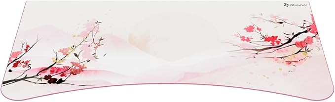 Arozzi Arena Special Edition Ultrawide Curved Gaming and Office Desk with Full Surface Water Resistant Desk Mat Custom Monitor Mount Cable Management Cut Outs - Sakura - LeafyLoom