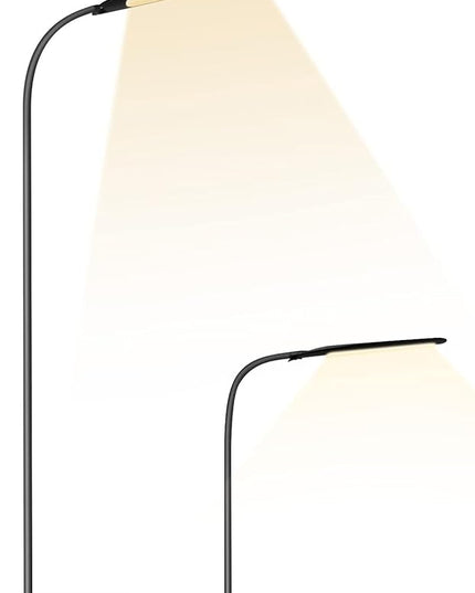 Syrinx LED Floor Lamp, 2 in 1 Standing Lamp with 3 Color Temperatures, Stepless Dimmable Table Lamps Floor Standing Lamps for Home Office Studying Reading Bedside 10W LED Desk Light - Black - LeafyLoom