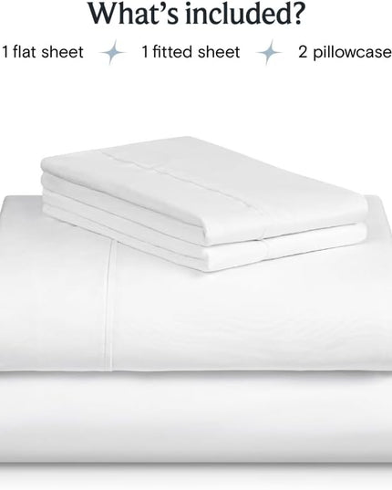 LuxClub Twin XL Sheets - Soft-Kids-Twin Bed Sheets for-Boys-and-Girls-4 PC Deep Pockets 18" Eco Friendly Wrinkle Free-Kids-Fitted Sheets Machine Washable Hotel Bedding Silky Soft- White Twin XL - LeafyLoom
