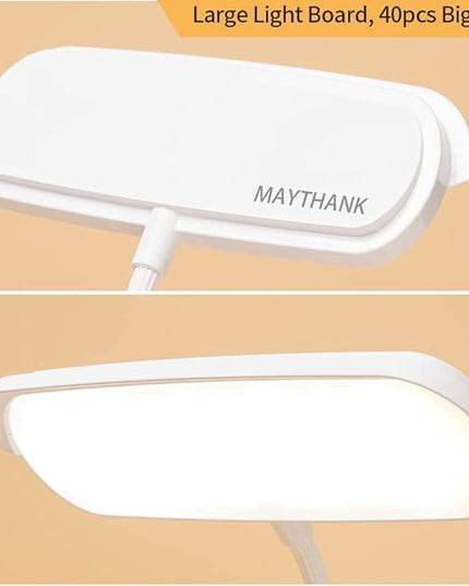 Cordless Desk Table Lamp Reading Light 40 Led Rechargeable Big Battery, Touch 3 Modes,2 Ways Power,Dimmable,Gooseneck,Small Portable Bedroom Bedside Lamp - LeafyLoom
