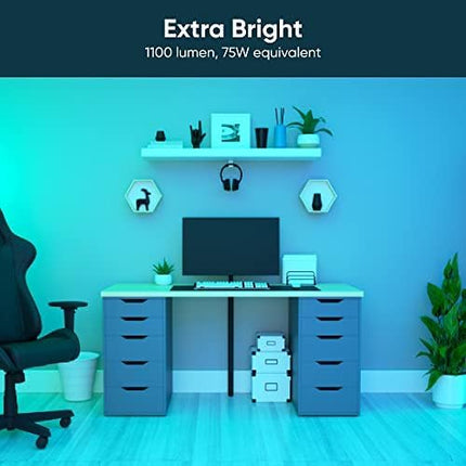 Wyze Bulb Color, 1100 Lumen WiFi RGB and Tunable White A19 Smart Bulb, Works with Alexa and Google Assistant, Two-Pack WYZE