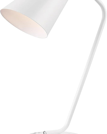 Globe Electric 52295 Belmont 17" Desk Lamp, Matte White, White Faux Marble Base, 2.1A USB Port, On Off Rocker Switch at Base - LeafyLoom