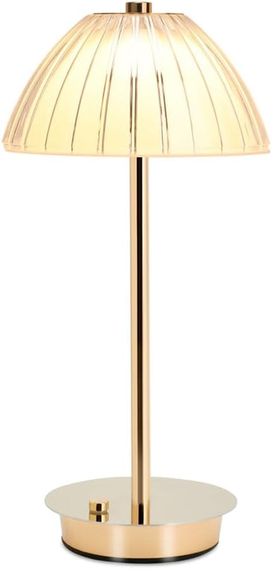 Pumpkin LED Table Bedside Lamp with Touch Sensor, 3 Color Dimmable Cordless Desk Lamp(White/Warm/Natural),USB Rechargeable Night Lamp for Kids Room,Living Room,Bedroom,Study,Office(Gold) - LeafyLoom