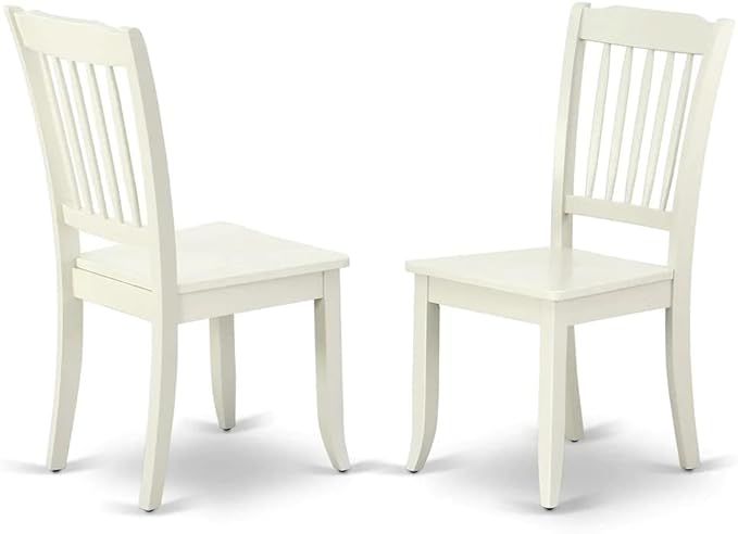 East West Furniture MZDA3-LWH-W Monza 3 Piece Room Furniture Set Contains a Rectangle Kitchen Table with Dropleaf and 2 Dining Chairs, 36x54 Inch - LeafyLoom