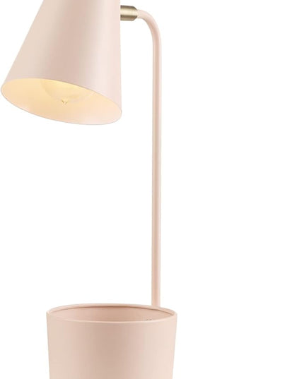 Globe Electric 30295 Taylor 18" Organizer Desk Lamp, Matte Pink, Brass Pivot Joint, On/Off Rotary Switch at Shade - LeafyLoom
