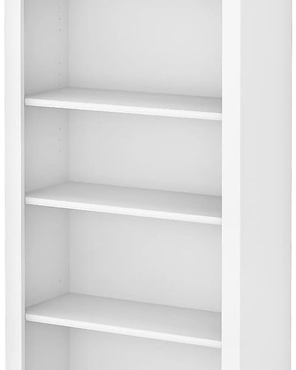 Bush WC81965 Somerset 5-Shelf 65-Inch H Bookcase, White - LeafyLoom