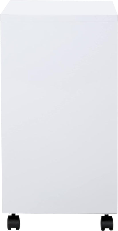 OSP Home Furnishings 2 Drawer Mobile Locking Metal File Cabinet, White - LeafyLoom