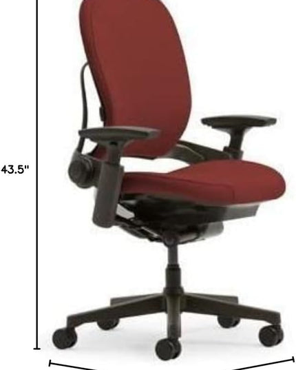 Steelcase Leap Office Chair, Black Frame and Buzz2 Tomato Fabric - LeafyLoom