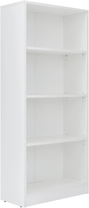 Sunon 4 Shelf Wood Bookcase Freestanding Display Shelf Adjustable Layers Bookshelf for Home Office Library Small Narrow Space (White, 4-Layers) - LeafyLoom
