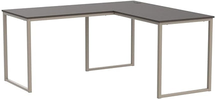 SHW Home Office 55 Inch Large L Shaped Corner Desk, 24" Deep, Espresso - LeafyLoom