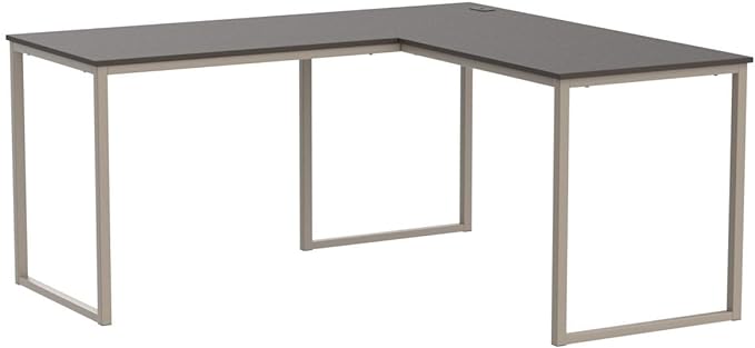 SHW Home Office 55 Inch Large L Shaped Corner Desk, 24" Deep, Espresso - LeafyLoom