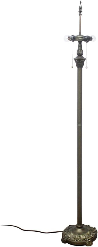 WERFACTORY Tiffany Floor Lamp Base Only, for 16-24 Inch Stained Glass Lampshade Height 64 Inch Bronze Finished Resin Base Antique Standing Lighting Base Replacement Only Wide 11 Inch - LeafyLoom