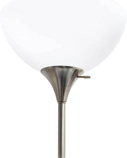 Simple Designs LF2000-BSN-2PK Floor Lamp with Reading Light 2 Pack, Brushed Nickel - LeafyLoom