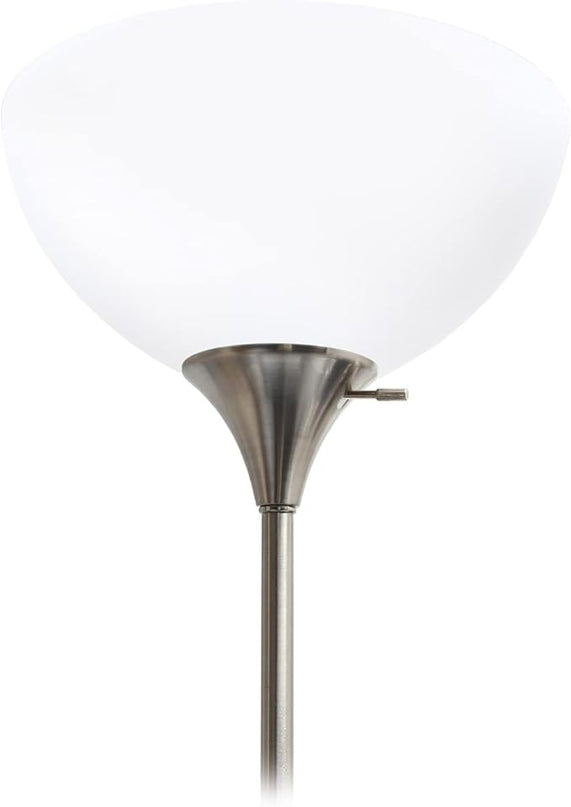 Simple Designs LF2000-BSN-2PK Floor Lamp with Reading Light 2 Pack, Brushed Nickel - LeafyLoom