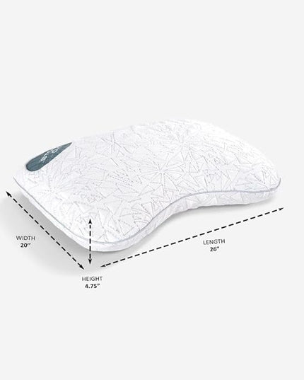 Bedgear Storm Cuddle Curve Performance Pillow - Size 0.0 - Cooling Bed Pillow for Side Sleepers - Medium Firm - Hypoallergenic, Washable and Removable Cover - LeafyLoom