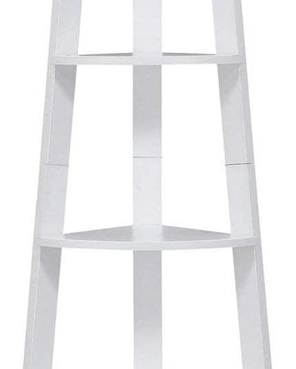 Convenience Concepts Newport 5 Tier Corner Bookcase, White - LeafyLoom