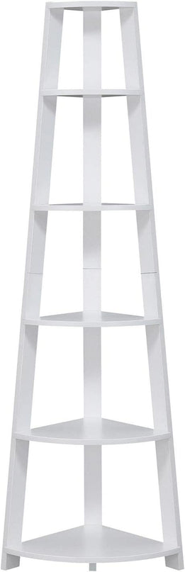 Convenience Concepts Newport 5 Tier Corner Bookcase, White - LeafyLoom