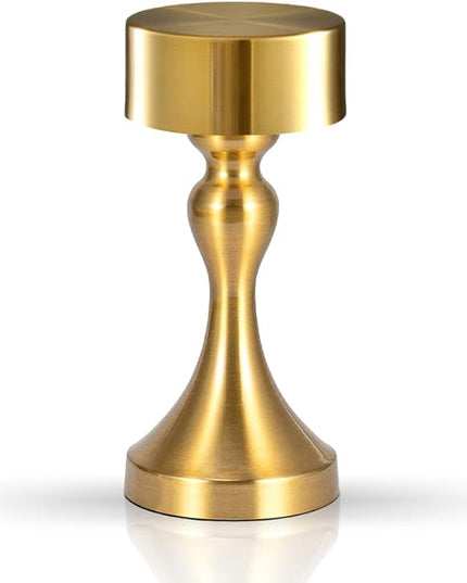 Portable Metal Desk Lamp, Cordless Metal LED Table Lamp,3 Color Touch Control Rechargeable Lamp,3-Levels Brightness Room Decor Desk Lamp,Bedside Lamp,Dining Room Lamp (Gold) - LeafyLoom