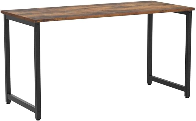 Coleshome 55 Inch Computer Desk, Modern Simple Style Desk for Home Office, Study Student Writing Desk,Vintage - LeafyLoom