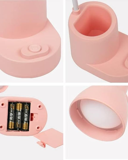 Desk Lamps for Home Office,White Desk lamp,kids battery lamps for tables,Cute pen holder for desk,360° Rotating Hose,Adjust The Angle of Light Source at Will,Kids Lamps for bedrooms Girls,Small Lamps - LeafyLoom