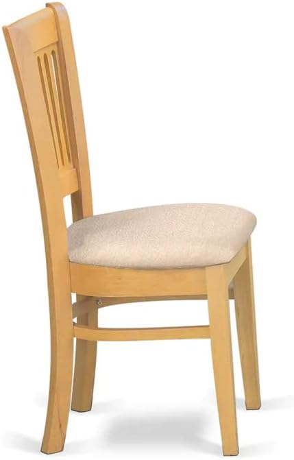 East West Furniture ANVA3-OAK-C 3 Piece Kitchen Table Set for Small Spaces Contains a Round Dining Room Table with Pedestal and 2 Linen Fabric Upholstered Chairs, 36x36 Inch, Oak - LeafyLoom