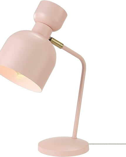Globe Electric 52297 Harper 16" Desk Lamp, Matte Pink, Matte Brass Pivot Joint, in-Line On Off Switch - LeafyLoom
