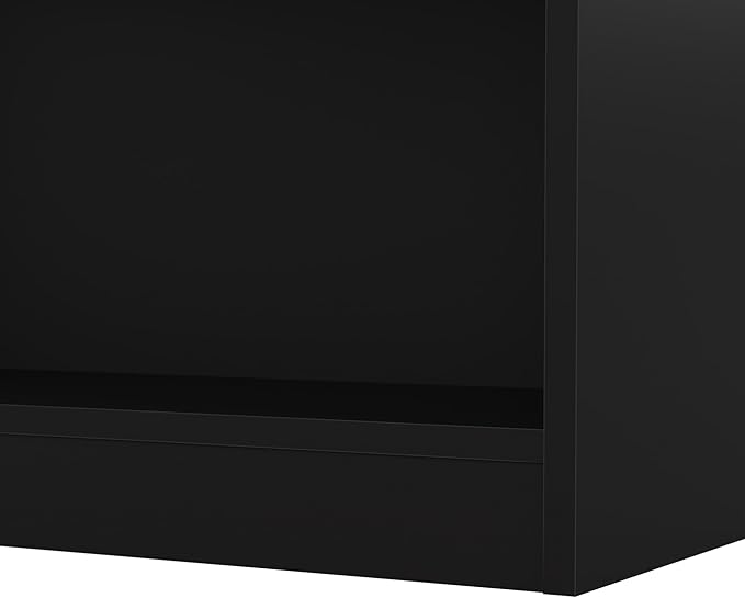 Bush Furniture Universal Small 2 Shelf Bookcase in Black - Set of 2, Matching Storage and Display Bookshelves for Home Office or Living Room Organization - LeafyLoom
