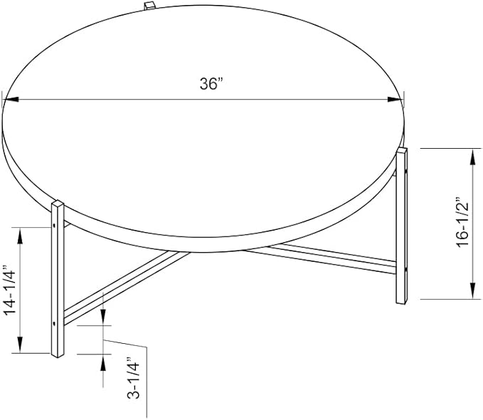 NicBex Coffee Table Wooden Coffee Table with Storage Round Center Tables with Metal Legs Dining Table for Living Room, Dining Room, Office, and Bedroom,36.5" W, White - LeafyLoom