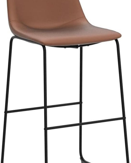 NicBex Retro Bar Stools Crazy-Horse Leather with Metal Legs Barstools, Lounge Kitchen Island Bar Stools, Set of 2, (Walnut Color) (A-GE17021-USSU014) - LeafyLoom