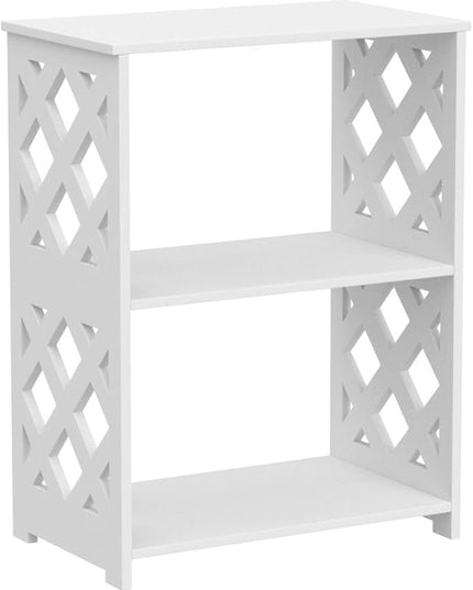 Small Bookshelf, 3-Tier White Bookcase for Kids & Adults | 2-Shelf Open Storage Organizer for Bedroom, Living Room & Office | Ideal Small Bookshelf & Bookcase for Small Space - LeafyLoom