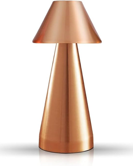 Portable Metal Desk Lamp, Cordless Metal LED Table Lamp,3 Color Touch Control Rechargeable Lamp,3-Levels Brightness Room Decor Desk Lamp,Bedside Lamp,Dining Room Lamp (Rose Gold) - LeafyLoom
