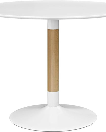 Modway Whirl 40" Contemporary Modern Round Kitchen and Dining Table in White - LeafyLoom