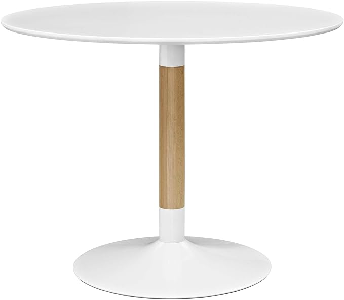 Modway Whirl 40" Contemporary Modern Round Kitchen and Dining Table in White - LeafyLoom