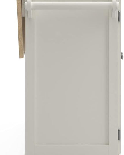 Homestyles Mobile Kitchen Island Cart with Wood Drop Leaf Breakfast Bar, Off White,Soft White, 54 Inch Width - LeafyLoom