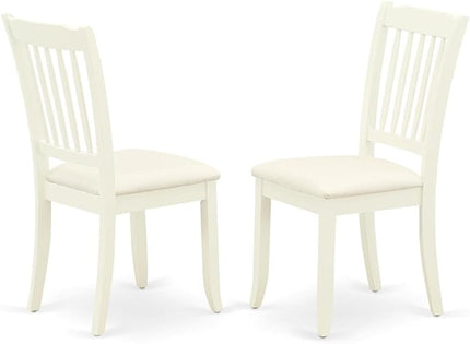 East West Furniture ANDA5-LWH-C Antique 5 Piece Modern Set Includes a Round Table with Pedestal and 4 Linen Fabric Kitchen Dining Chairs, 36x36 Inch - LeafyLoom