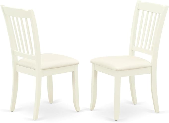 East West Furniture ANDA5-LWH-C Antique 5 Piece Modern Set Includes a Round Table with Pedestal and 4 Linen Fabric Kitchen Dining Chairs, 36x36 Inch - LeafyLoom