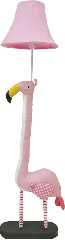 Floor Lamp, Easy-Care Artificial Leather Kids Floor Lamp for Bedroom, 51 Inch Tall Flamingo Hand-Stitched Design Standing Lamp, Package Come with an E26 LED Bulb (Pink Flamingo) - LeafyLoom